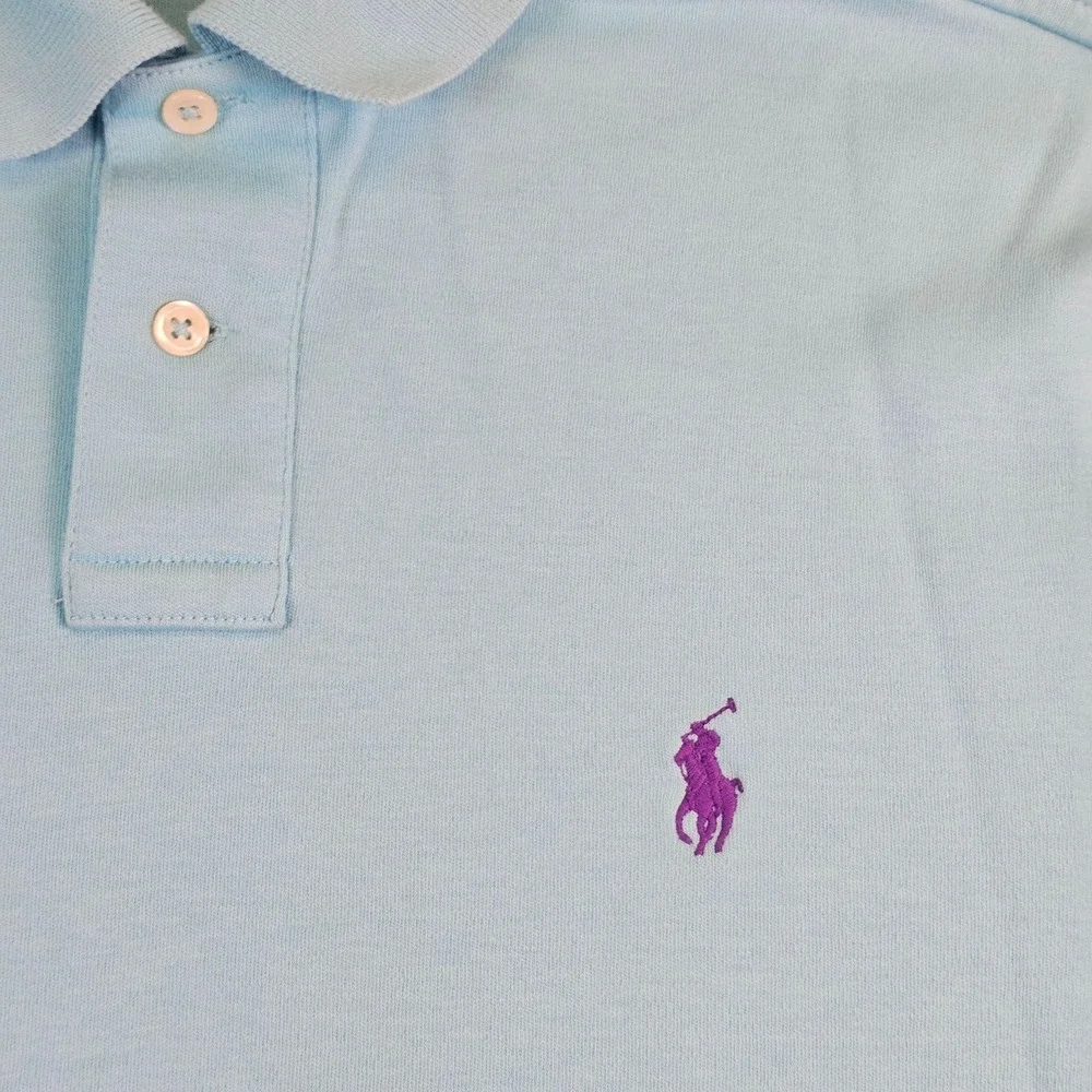 Polo By Ralph Lauren Polo Shirt Mens Medium Blue Custom Fit Pony Logo Cotton